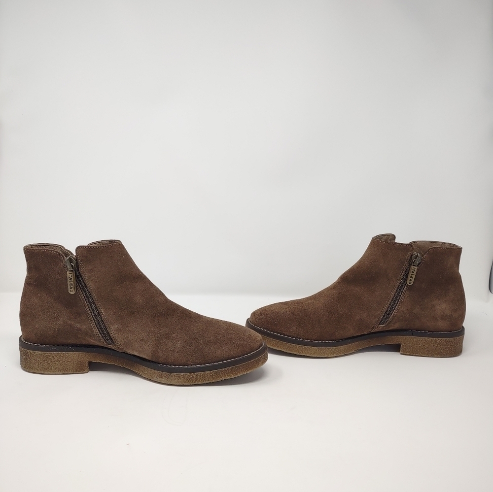 NEW Italeau Foliana 37.5 brown suede ankle boots booties NWOB - Picture 7 of 11